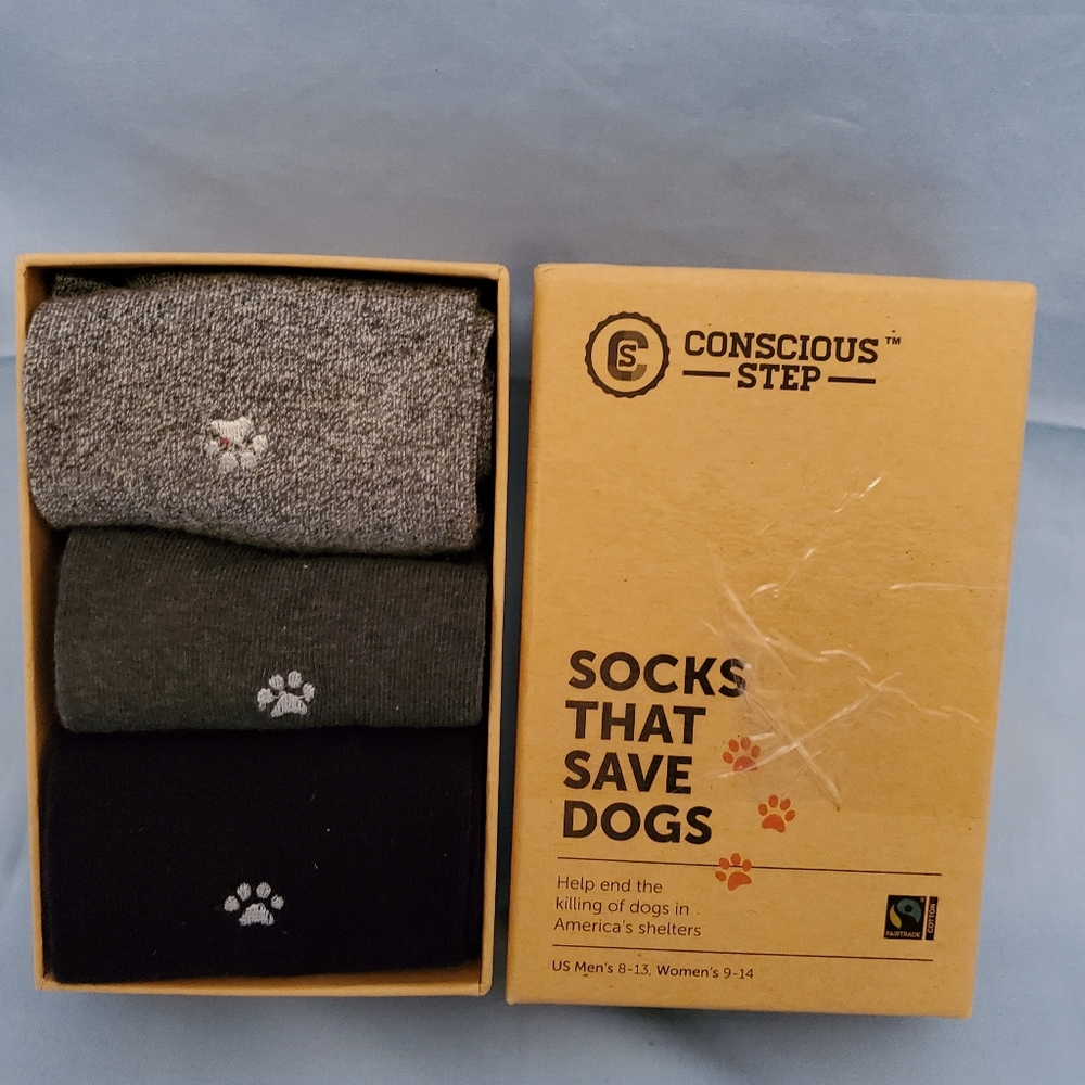 Conscious Step Socks - Socks that Save Dogs - Men's 8-13, Women's 9-14